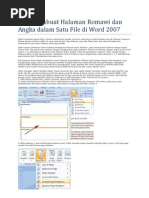 Cara Membuat Halaman Romawi Dan Angka Dalam Satu File Di Word 2007