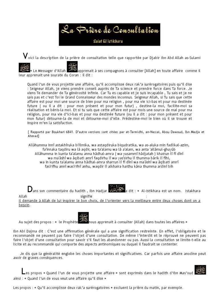 Peut On Faire La Prière De Consultation En Français