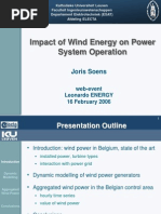 Impact of Wind Energy On Power System Operation: Joris Soens