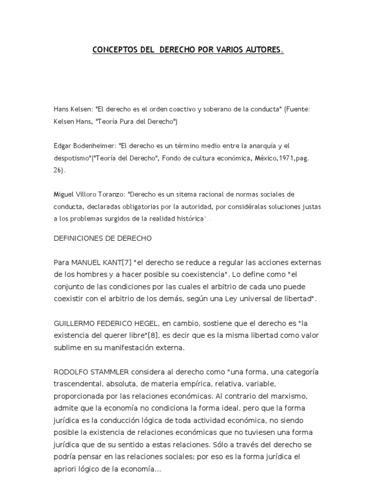 Conceptos Del Derecho Por Varios Autores