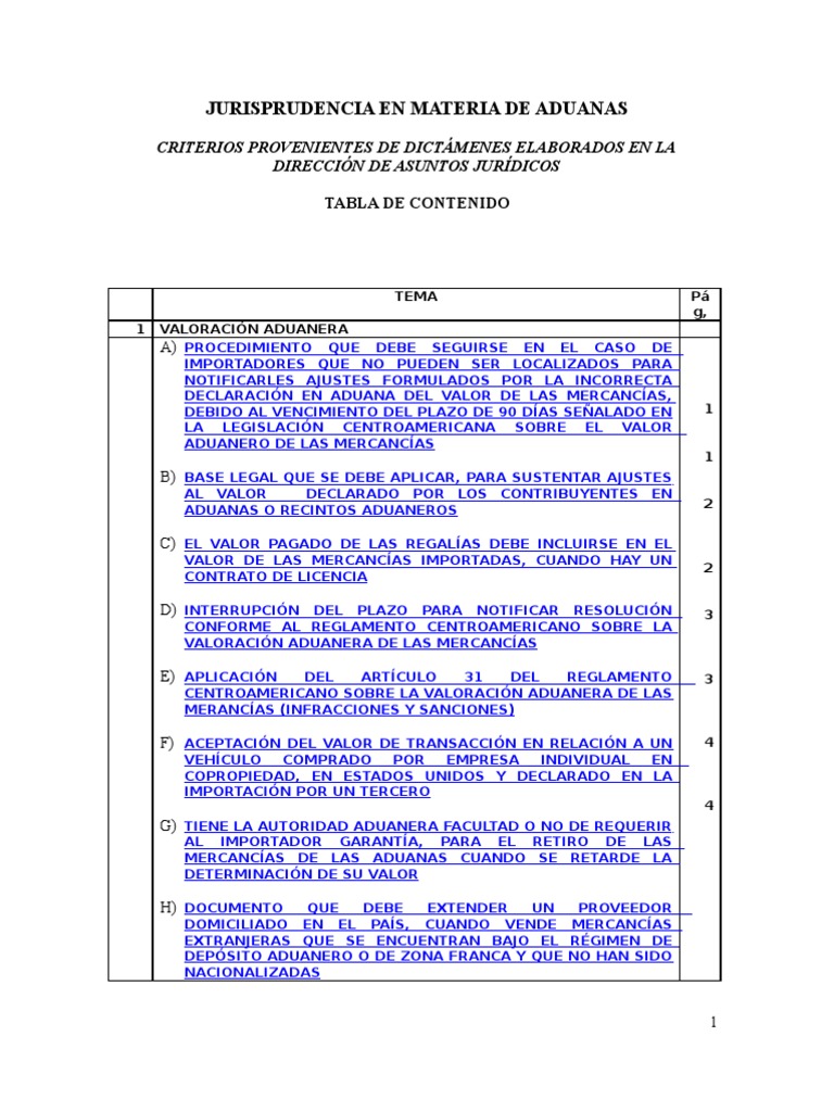JURISPRUDENCIA EN MATERIA DE ADUANAS  Question  Integrity