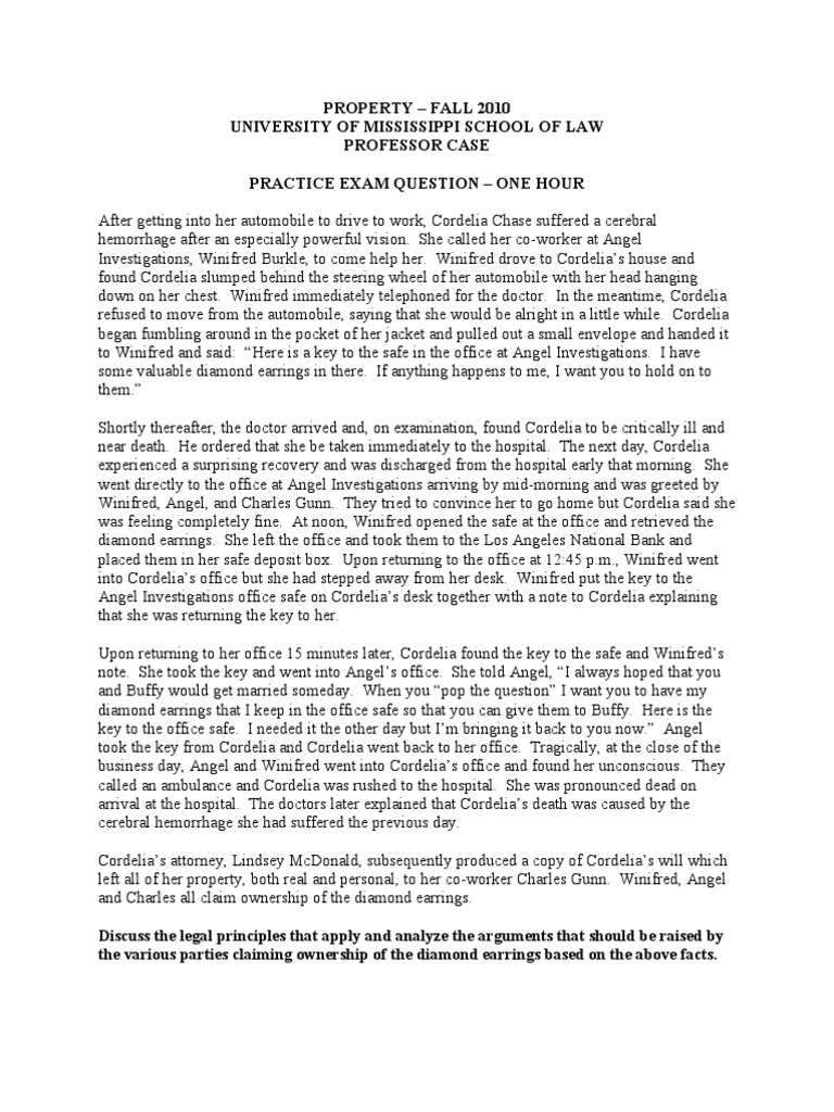 Legal Analysis of Cordelia's Earrings Dispute | PDF