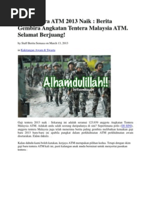 Gaji Tentera Atm 2013 Naik Pdf