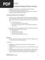 JTF2 Pre-Selection Physical Fitness Evaluation