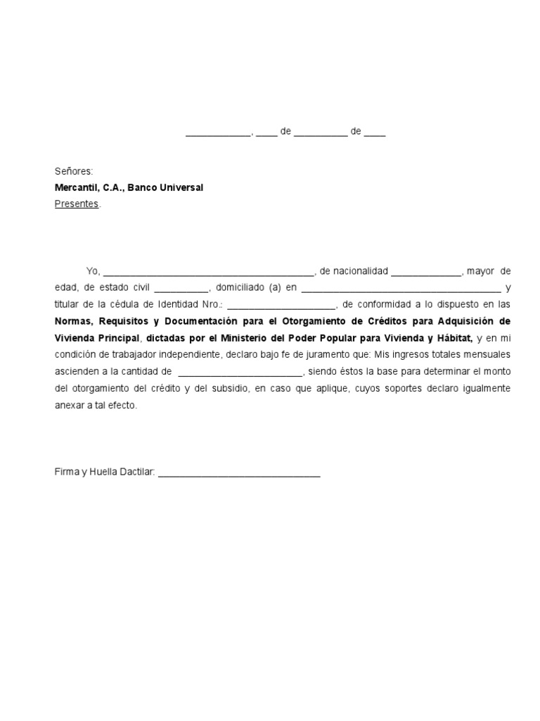 Declaración Jurada de Ingresos Mercantil | PDF | Ciencias sociales