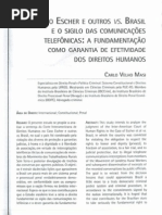 O caso Escher e outros vs. Brasil e  o sigilo das comunicações telefônicas