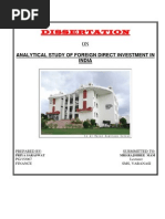 Dissertation: Analytical Study of Foreign Direct Investment in India