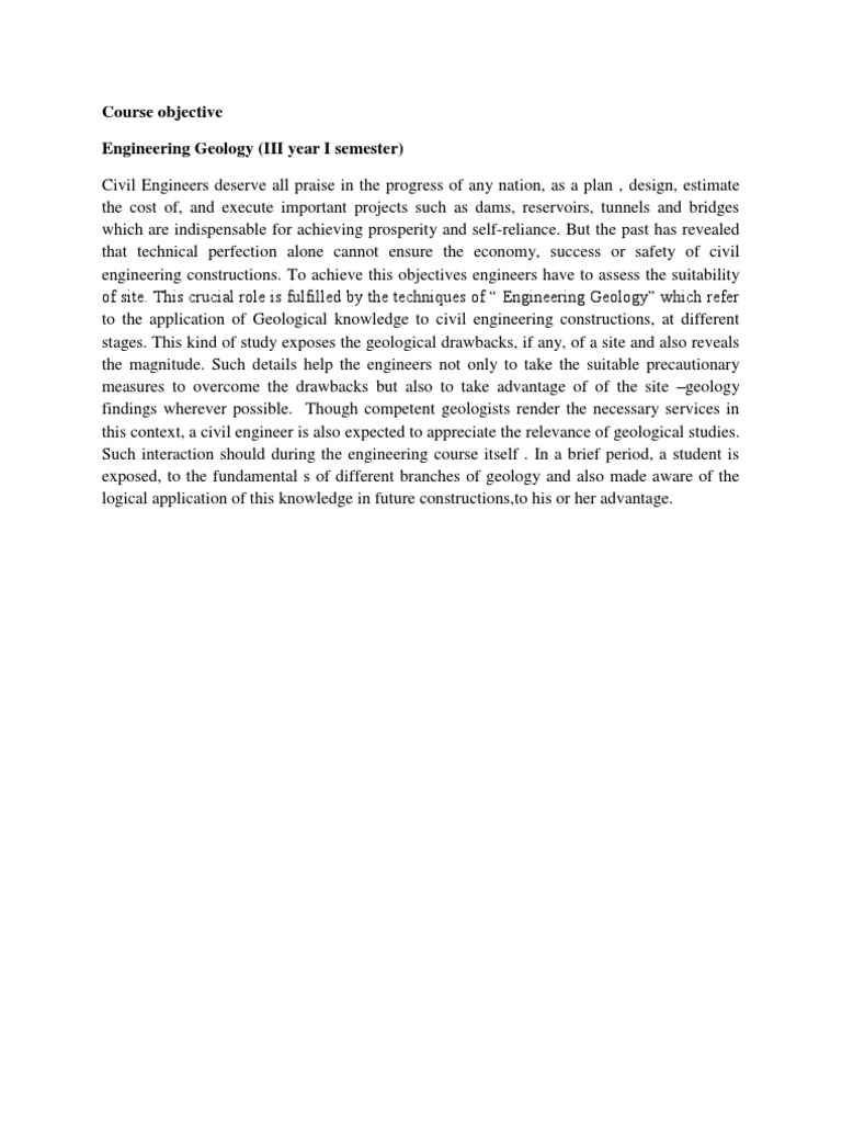 Engineering Geology for Civil Engineers | PDF