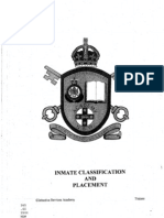 Inmate Classification and Placement Manual