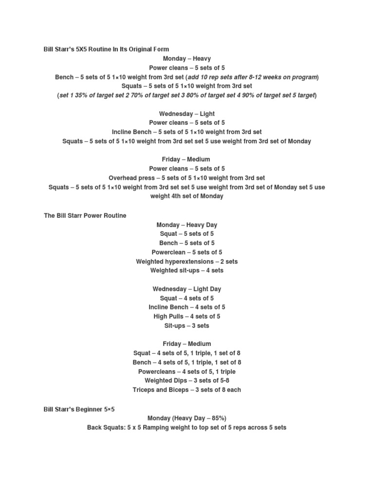 Bill Starr5x5 Individual Sports Weight Training