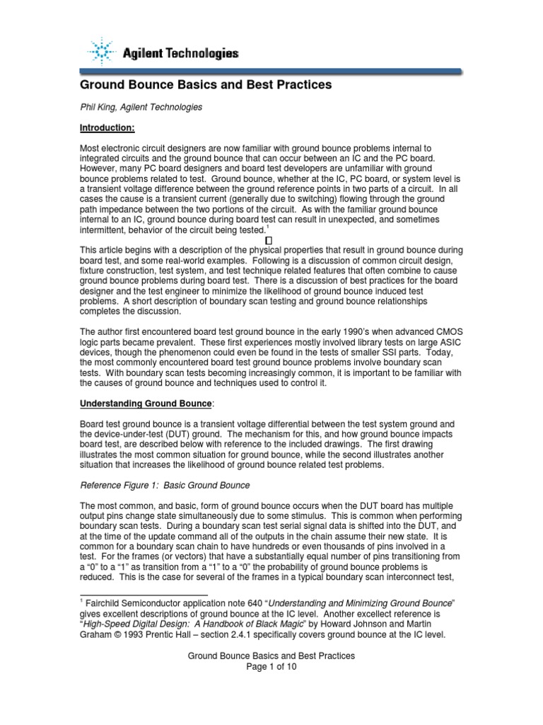 Ground Bounce Basics and Best Practices Phil King, Agilent