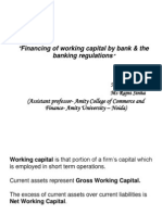 Working Capital Finaning Through Banks