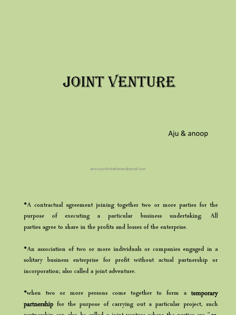 Understanding Joint Ventures and Benefits | PDF