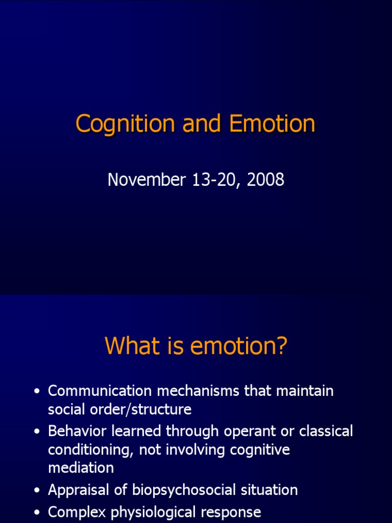 Understanding Emotion and Cognition | PDF | Affect (Psychology) | Emotions