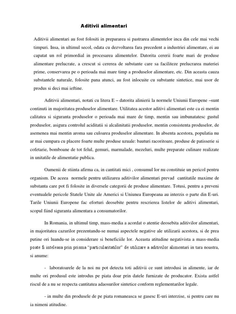 Aditivii Alimentari