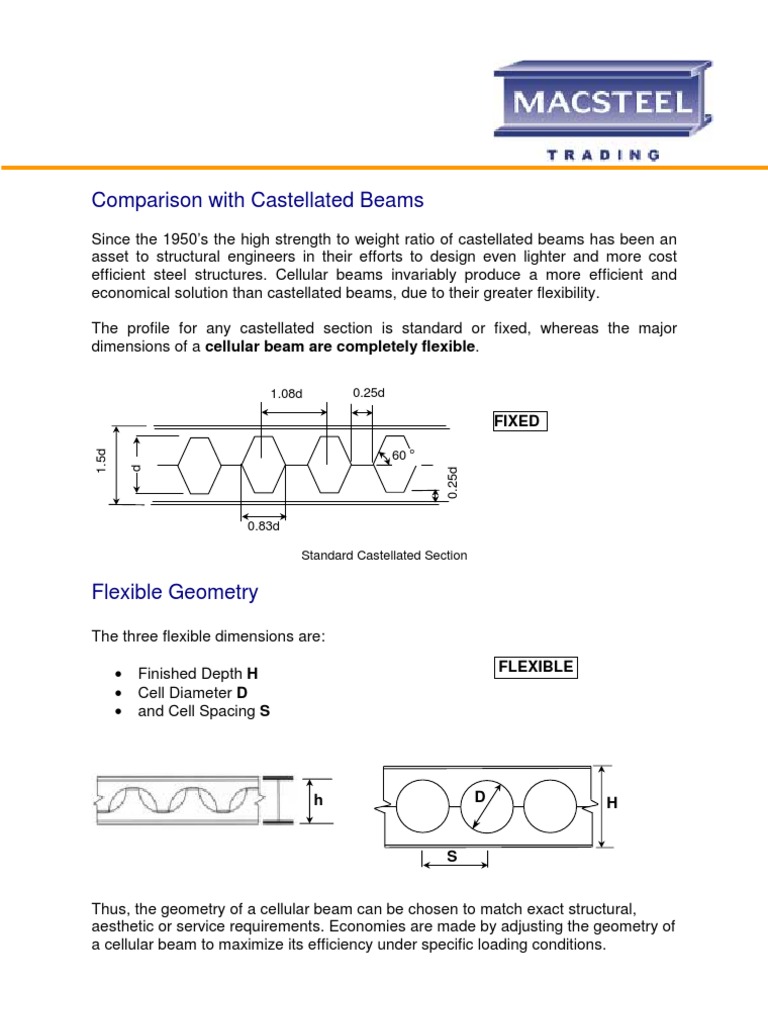 Advantages of Cellular Beams over Castellated | PDF | Beam (Structure ...