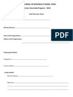 Initial Information Report Format