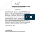 Fersa Convocatorias y acuerdos de Juntas y Asambleas generales. 2012
