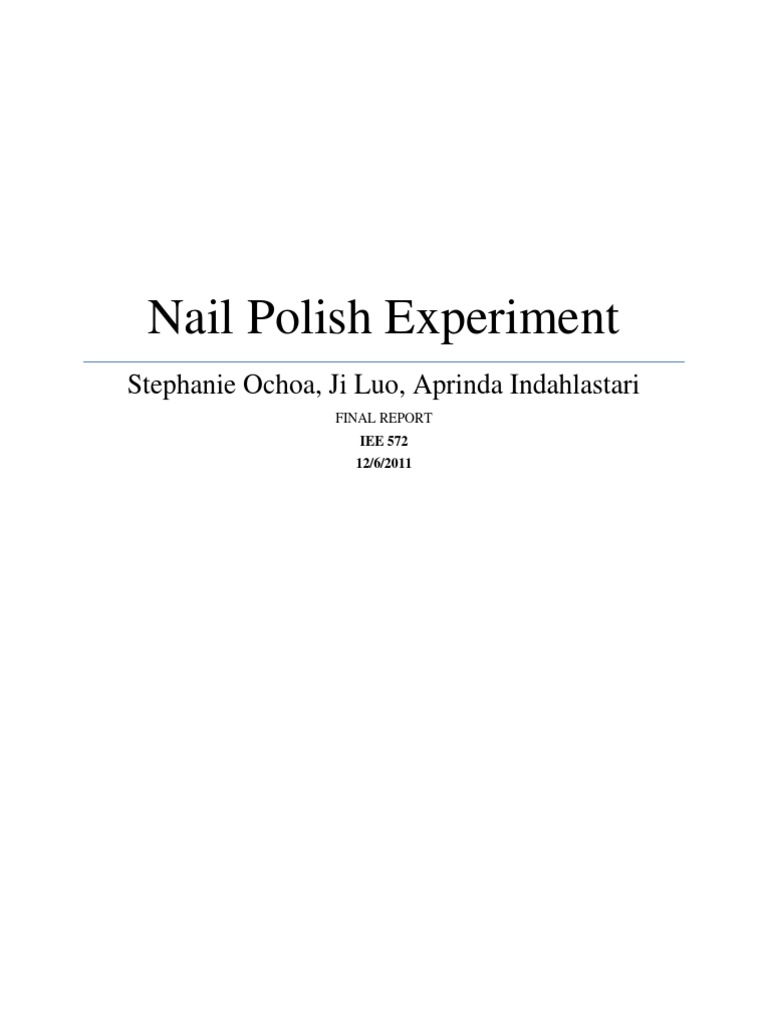 Nail Polish Experiment Pdf Analysis Of Variance Experiment