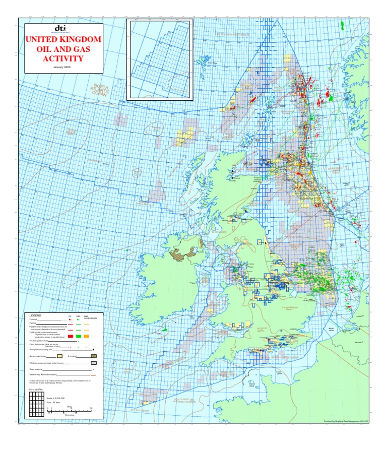 North Sea Oil and Gas Wall Map PDF Petroleum Industry Petroleum