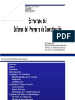 Estructura Del Informe Del Proyecto Investigacion