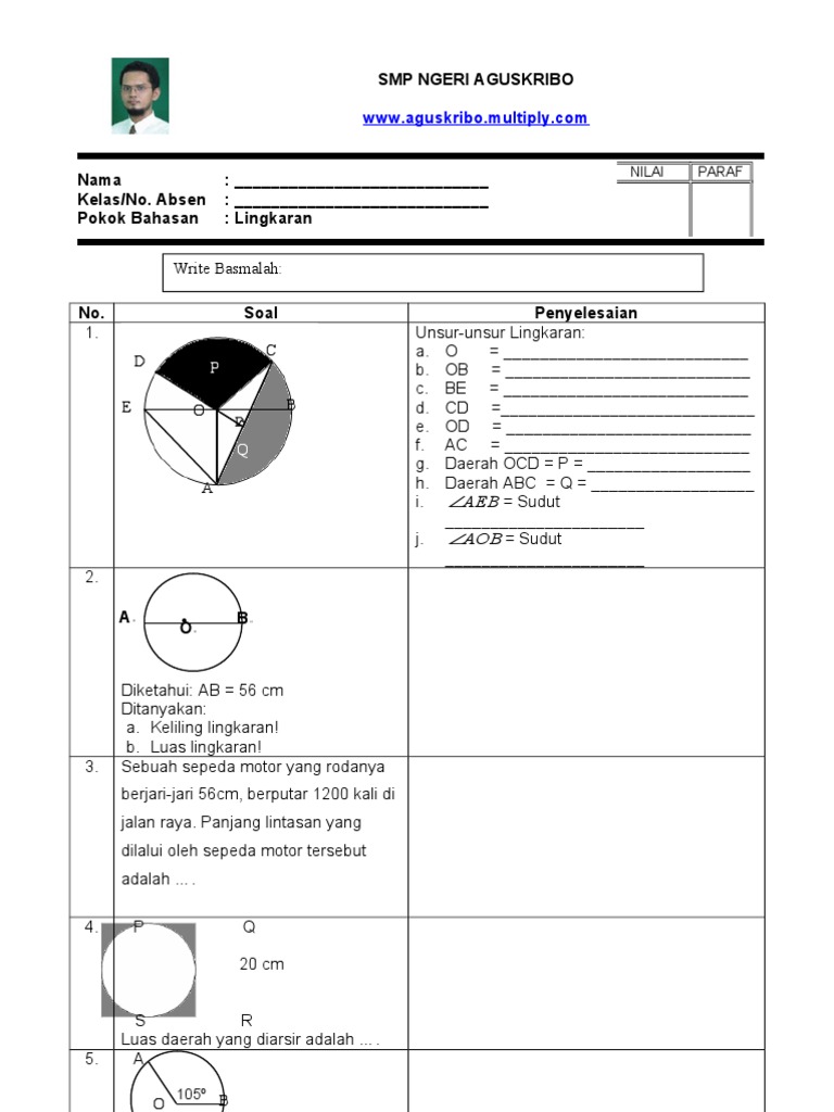 Soal Mat Lingkaran (SMP)