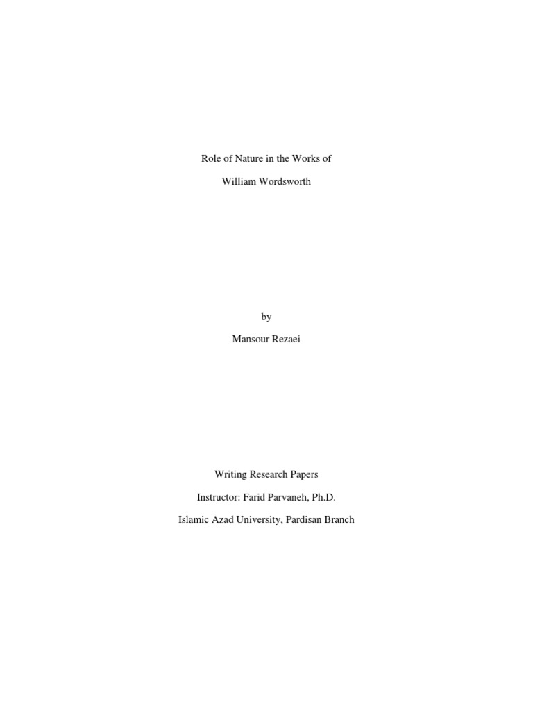 Nature's Role in Wordsworth's Poetry | PDF | William Wordsworth | Poetry