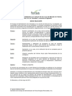 Fersa Convocatorias y acuerdos de Juntas y Asambleas generales. 2013