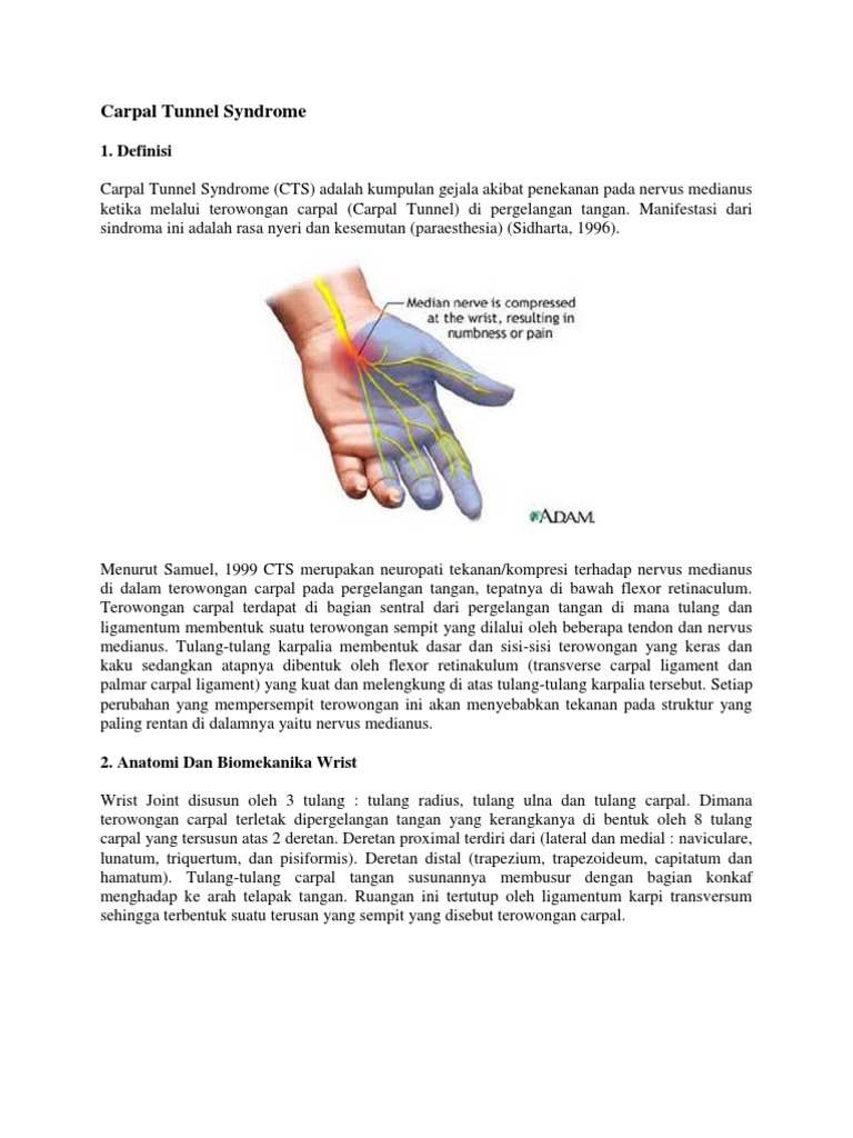 Gejala dan Terapi Carpal Tunnel Syndrome | PDF