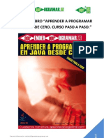 Indice Libro Aprender A Programar en Java Desde Cero Curso Pasoapaso