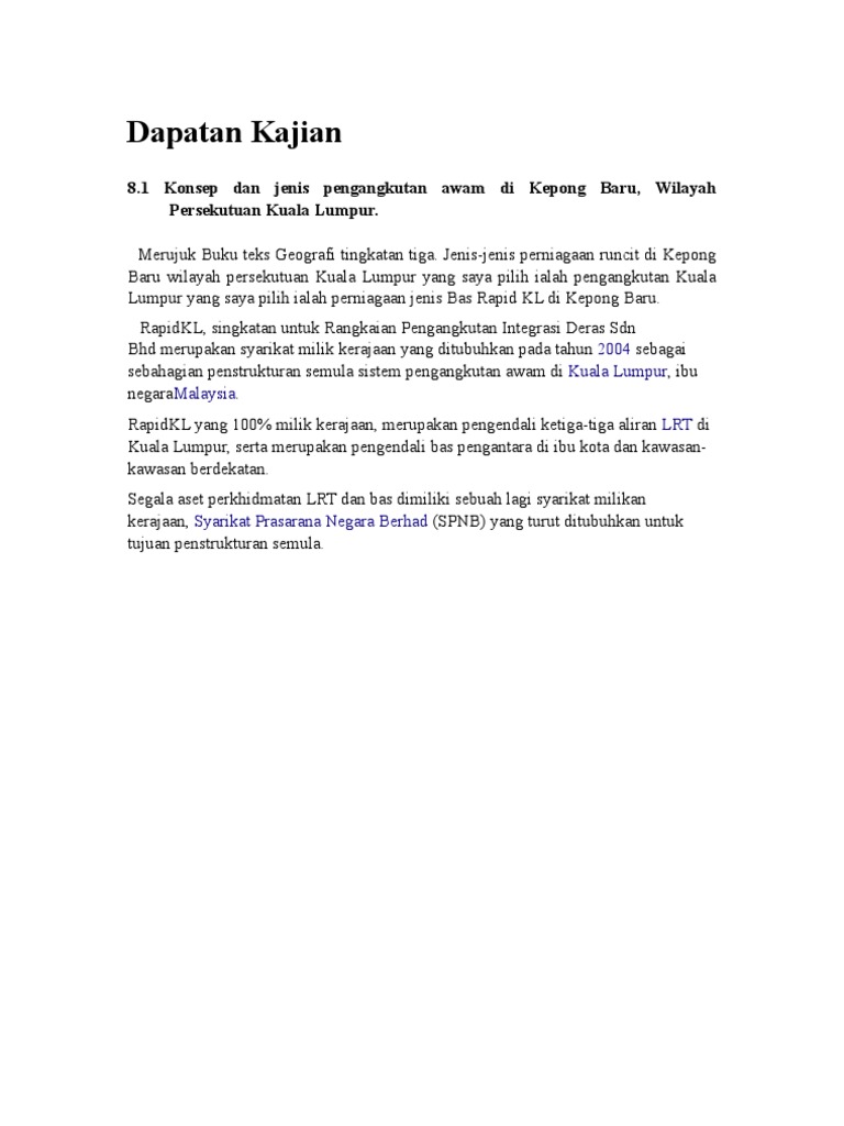 Kaedah Kajian Pengangkutan Awam Rayuik