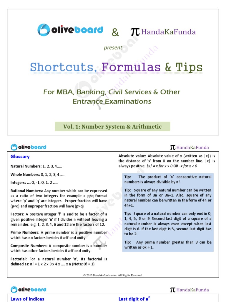 Speed Math&Short Cuts Vol 1 | PDF | Prime Number | Numbers