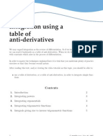 Integration Using A Table of Anti-Derivatives