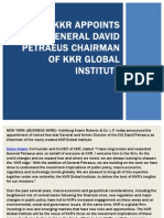 KKR Appoints General David Petraeus Chairman of KKR Global Institute