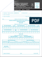 Exam Hall Ticket 2012 PDF