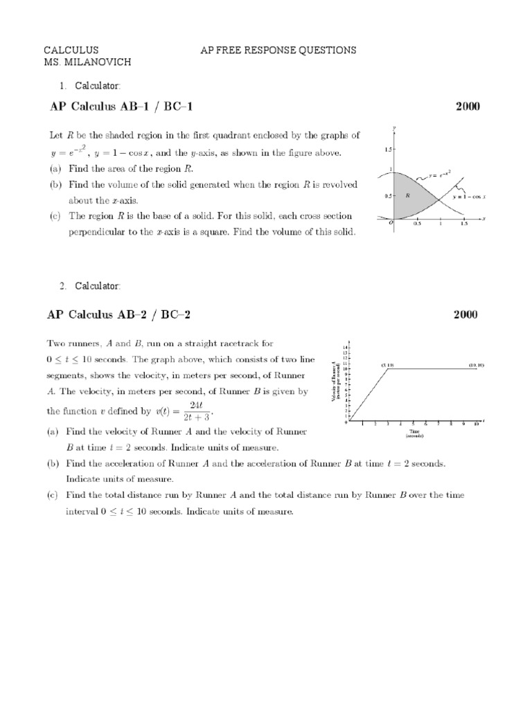AP AB Calc Spring Break Problems | PDF