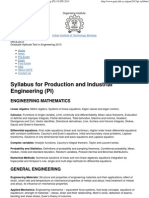 Syllabus for Production and Industrial Engineering (PI) GATE 2013