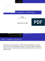 Applied Linguistics: An Overview: DOFLAL, National Ilan University