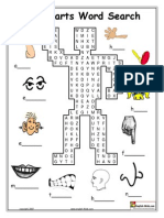 Body Parts Word Search