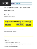 18 - COLOCAÇÃO PRONOMINAL E TOPOLOGIA PRONOMINAL