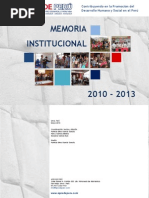 Memoria Institucional APRODE PERÚ  2010 - 2013