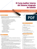 III Curso Auditor Sistema Integrado de Gestion