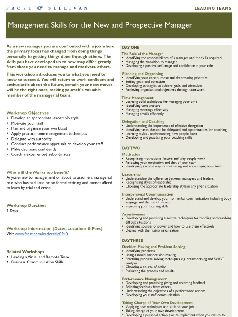 Essential Skills for New Managers | PDF | Leadership | Motivation