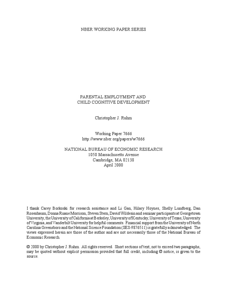 Nber Working Paper Series | PDF