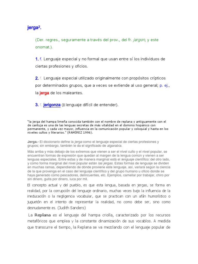La Jerga Peruana Un Análisis Del Lenguaje Coloquial Y Sus Campos