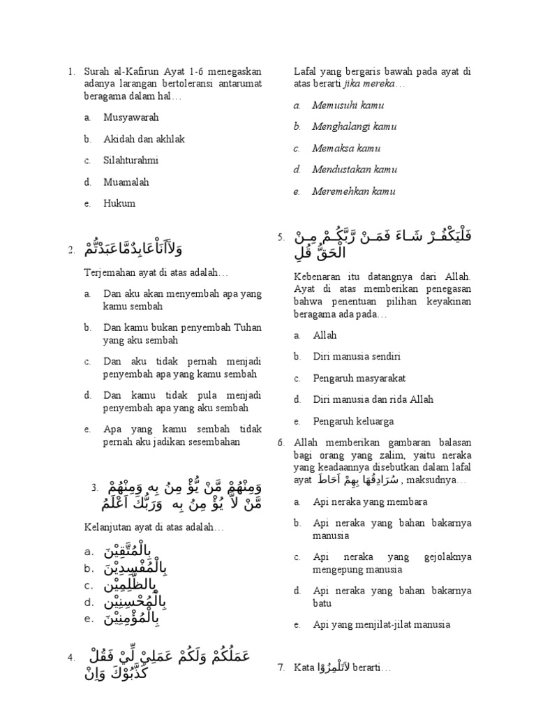Tugas Soal Quran Hadits Kelompok 1