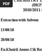 Solvent Extraction Lab Report