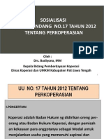 Kabid Koperasi Sosialisasi Uu 17 Tahun 2012