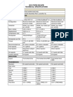 2013 Escape Specs