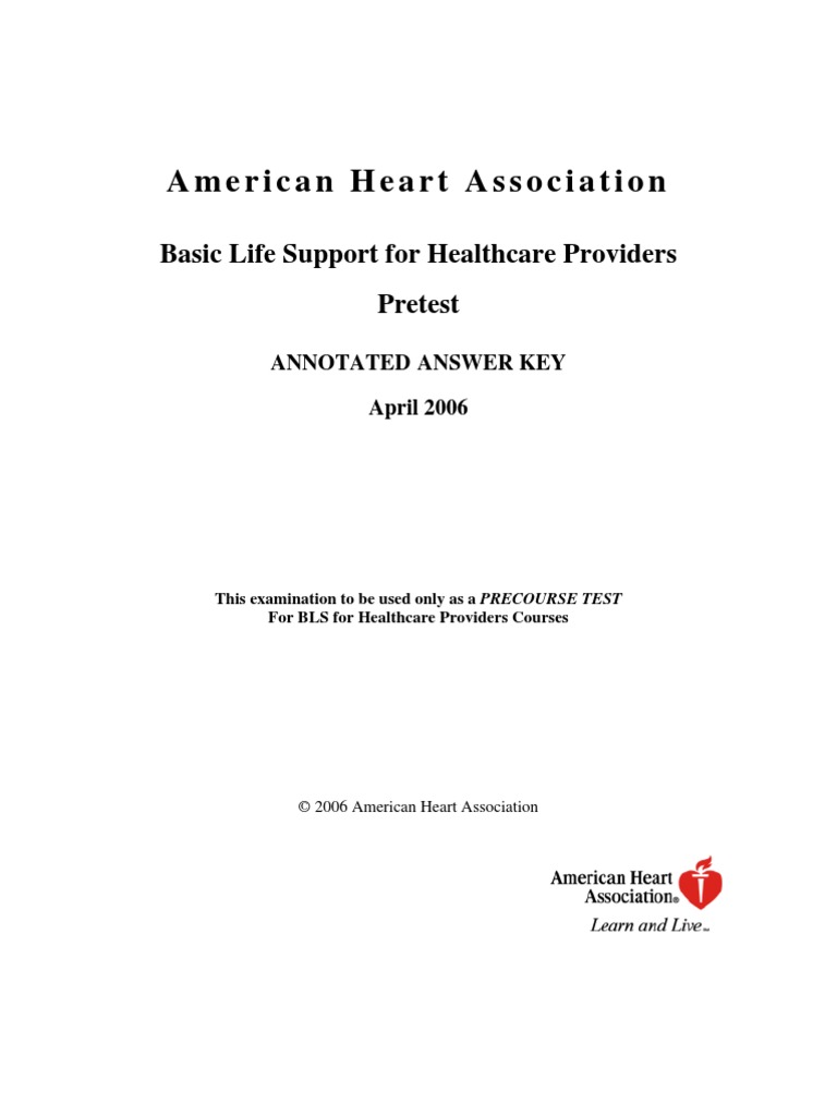 BLS Answer Key Cardiopulmonary Resuscitation Cardiac Arrest